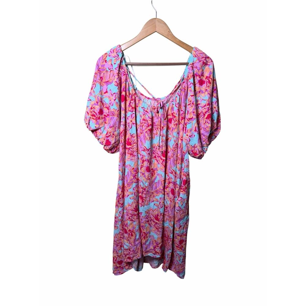 Petal + Pup Leyden Pink Floral Puff Sleeve Midi Dress US 8 NWT - Picture 5 of 9